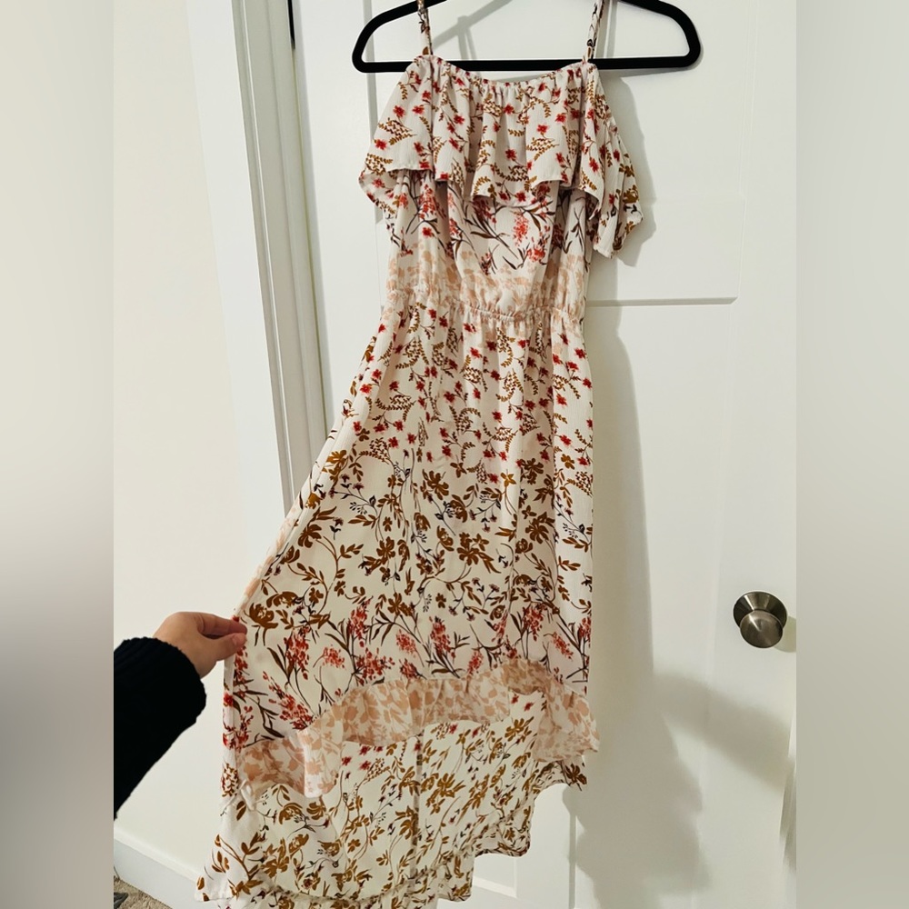 American Rag, juniors, size m, high low dress with floral detail